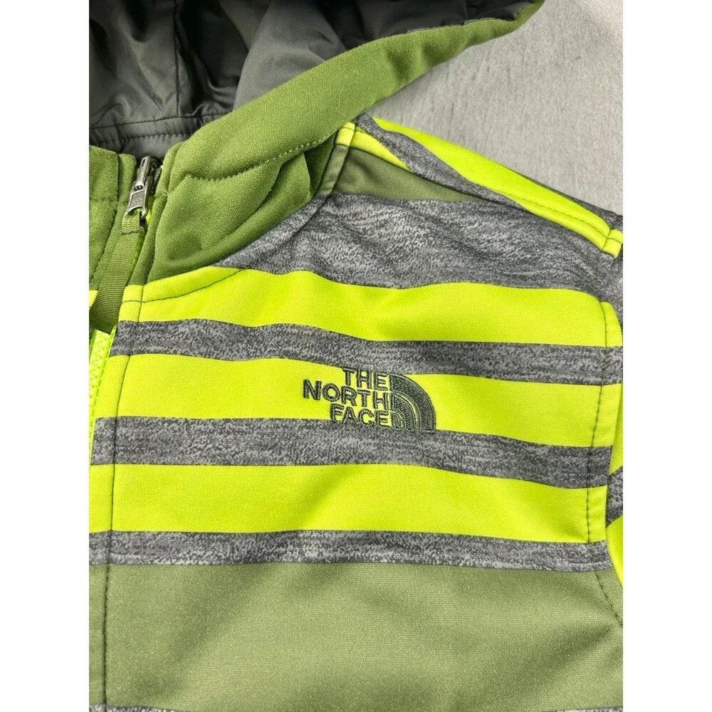 Boys The North Face Reversible Quilted Surgent Hooded Jacket Green